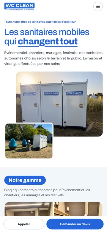 WC Clean, version mobile